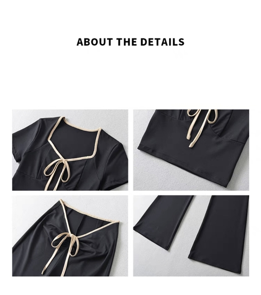 [💝Y2K TREND💝] 𝗦𝟮𝟭𝟬𝟲 𝗔𝗦𝗧𝗘𝗟 𝗦𝗘𝗧 bộ đồ quần dài cột nơ croptop y2k thoải mái mùa hè du lịch sexy gợi cảm Bralettehousevn