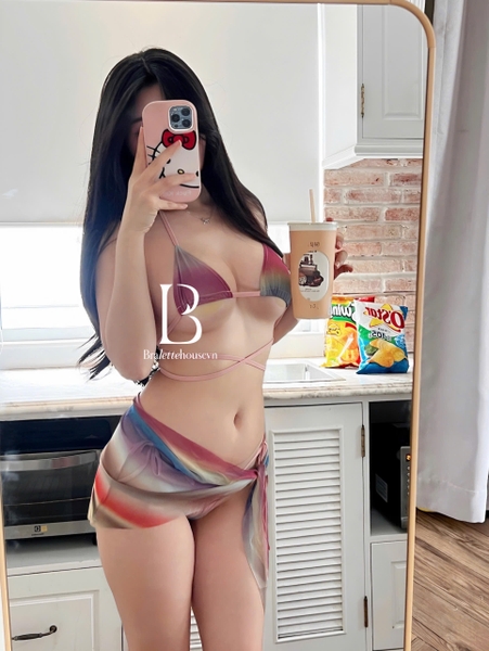 S2132 Justin Set bộ đồ lót kèm khăn xuyên thấu gợi cảm Bralettehousevn