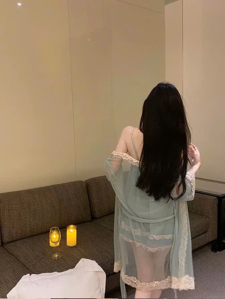 Váy ngủ nữ có mút đệm Party Dress S2558 voan tầng nữ tính phối ren gợi cảm quyến rũ Bralettehousevn