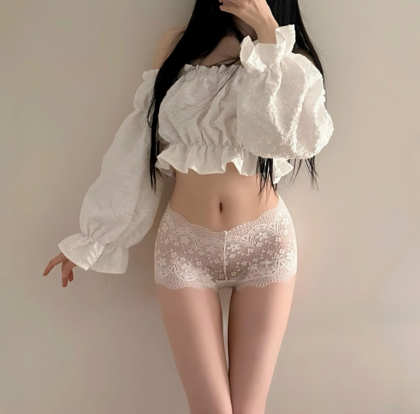 Quần lót ren nữ dạng đùi Axit Boyshort Q1464 xuyên thấu gợi cảm thoải mái mỏng nhẹ Bralettehousevn