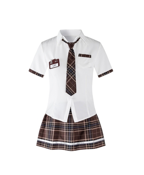 S1789 Check My Name Set đồ cosplay hóa trang nữ học sinh kèm váy và cà vạt Braletteshousevn