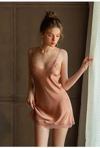 [𝐂𝐡𝐞 𝐭𝐞̂𝐧 - 🔥𝐇𝐨𝐚̉ 𝐭𝐨̂́𝐜]  S1861 SIMPLE ME DRESS đầm váy ngủ nữ lụa satin cao cấp Bralettehousevn