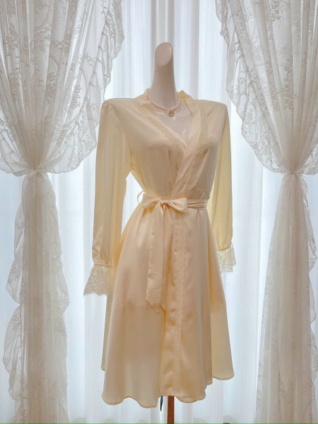 (Che tên - Hoả tốc) Choàng ngủ tiểu thư S2161Cinamon girl chất liệu satin cao cấp cho nữ Bralettehousevn