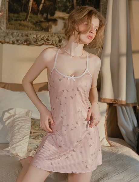 Đầm  váy ngủ nữ cotton mùa hè Glint Dress in sao gợi cảm trẻ trung nữ tính Bralettehousevn