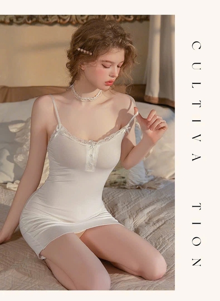 Đầm váy ngủ cotton Analy Dress thoải mái basic nữ tính tôn dáng Bralettehousevn