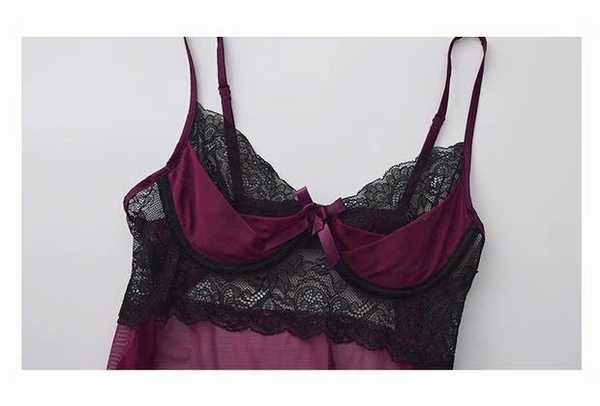 Đầm váy ngủ xuyên thấu Lagume Dress có gọng không mút phối màu gợi cảm nữ tính Bralettehousevn