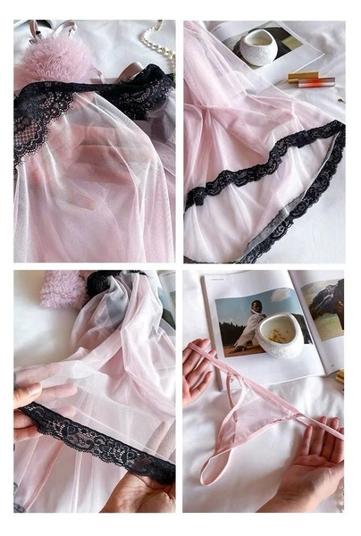 [💓Kèm quần] Đầm ngủ trái tim Bomb Pink Dress S2312 voan xuyên thấu gợi cảm tiểu thư nữ tính Bralettehousevn