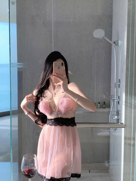 [💓Kèm quần] Đầm ngủ trái tim Bomb Pink Dress S2312 voan xuyên thấu gợi cảm tiểu thư nữ tính Bralettehousevn