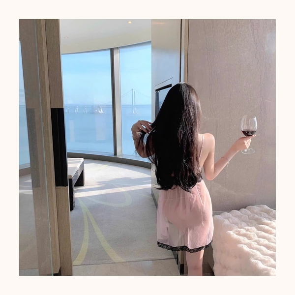 [💓Kèm quần] Đầm ngủ trái tim Bomb Pink Dress S2312 voan xuyên thấu gợi cảm tiểu thư nữ tính Bralettehousevn