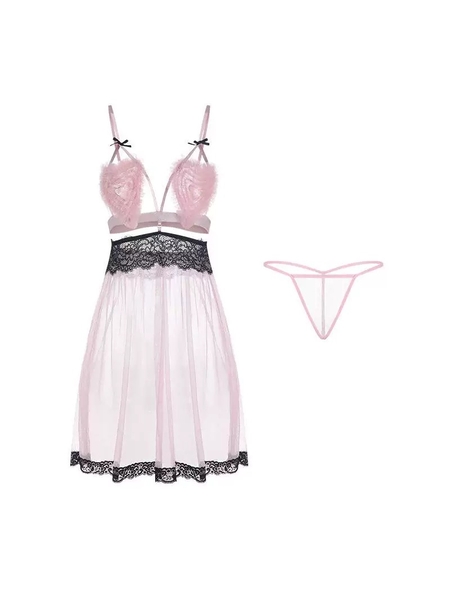 [💓Kèm quần] Đầm ngủ trái tim Bomb Pink Dress S2312 voan xuyên thấu gợi cảm tiểu thư nữ tính Bralettehousevn