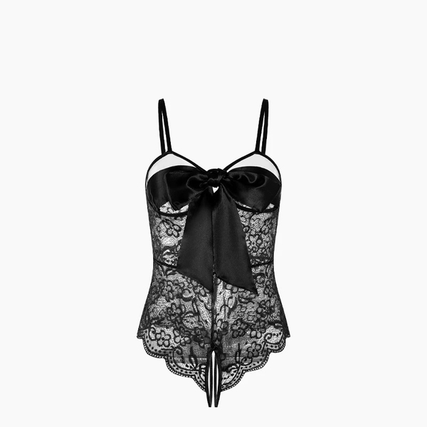 Bộ đồ liền thân nữ Mayah Bodysuit S2345 ren phối nơ voan xẻ đáy gợi cảm Bralettehousevn
