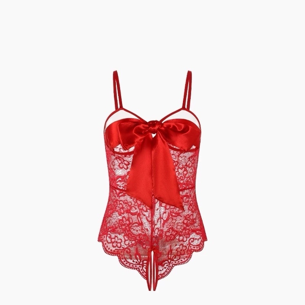 Bộ đồ liền thân nữ Mayah Bodysuit S2345 ren phối nơ voan xẻ đáy gợi cảm Bralettehousevn