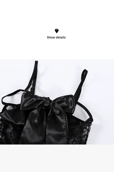 Bộ đồ liền thân nữ Mayah Bodysuit S2345 ren phối nơ voan xẻ đáy gợi cảm Bralettehousevn