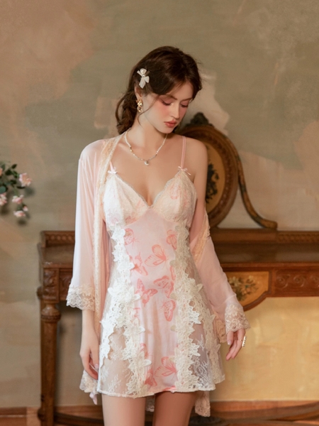 Đầm váy ngủ bướm Raspberry Dress phối ren nữ tính sang trọng Bralettehousevn