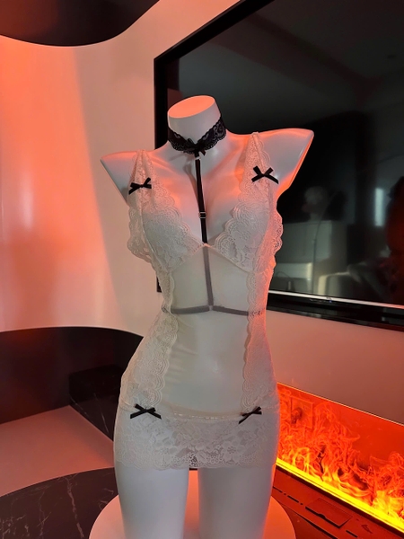 (Kèm choker) Marilyn Dress S2351 váy đầm ngủ nữ phối ren xuyên thấu Bralettehousevn
