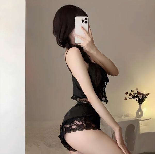 (Che tên - Hoả tốc) Bộ đồ ngủ 2 dây gợi cảm Nina Set S2278 chất liệu satin cao cấp kèm quần short cột dây quyến rũ cho nữ Bralettehousevn