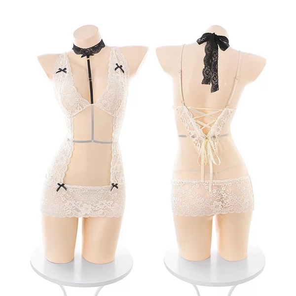 (Kèm choker) Marilyn Dress S2351 váy đầm ngủ nữ phối ren xuyên thấu Bralettehousevn