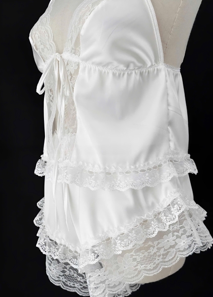 (Che tên - Hoả tốc) Bộ đồ ngủ 2 dây gợi cảm Nina Set S2278 chất liệu satin cao cấp kèm quần short cột dây quyến rũ cho nữ Bralettehousevn