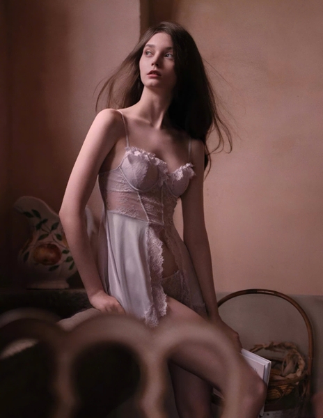 Đầm ngủ nữ satin phối ren voan cao cấp Zoe Dress S2277 phối hoa dáng xoè có gọng có mút loại 1 gợi cảm Bralettehousevn