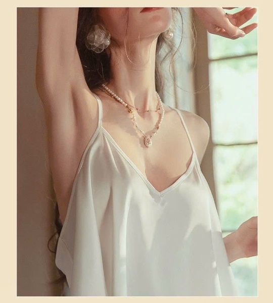 Bộ đồ ngủ cổ yếm Elire Set kèm quần short bản lưng ren cao cấp sang trọng nữ tính Bralettehousevn