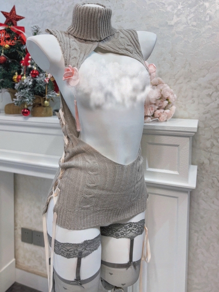 Đầm cosplay len FiFi Set S2494 đính hoa hồng Bralettehousevn