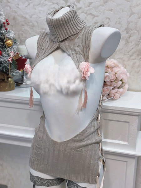 Đầm cosplay len FiFi Set S2494 đính hoa hồng Bralettehousevn