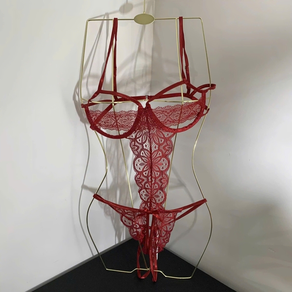 (Kèm choàng) Bộ đồ lót Rei Bodysuit S2504 kèm choàng chất ren phối xuyên thấu mỏng gợi cảm Bralettehousevn