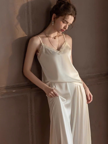 Bộ đồ ngủ 2 dây gợi quần dài Xena Set S2281 sang chảnh chất liệu satin cao cấp quyến rũ cho nữ Bralettehousevn