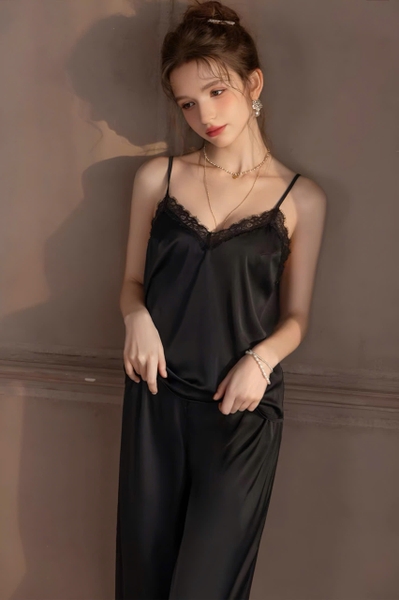 Bộ đồ ngủ 2 dây gợi quần dài Xena Set S2281 sang chảnh chất liệu satin cao cấp quyến rũ cho nữ Bralettehousevn