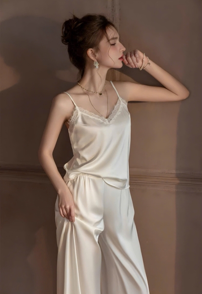 Bộ đồ ngủ 2 dây gợi quần dài Xena Set S2281 sang chảnh chất liệu satin cao cấp quyến rũ cho nữ Bralettehousevn