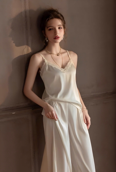 Bộ đồ ngủ 2 dây gợi quần dài Xena Set S2281 sang chảnh chất liệu satin cao cấp quyến rũ cho nữ Bralettehousevn