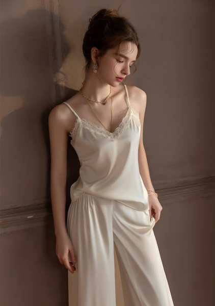 Bộ đồ ngủ 2 dây gợi quần dài Xena Set S2281 sang chảnh chất liệu satin cao cấp quyến rũ cho nữ Bralettehousevn