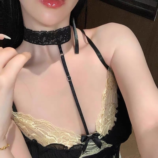 [CHE TÊN - SHIP HOẢ TỐC] Vòng dây đeo cổ ren nữ Ping Choker PK2152 có tăng đơ điều chỉnh Bralettehousevn