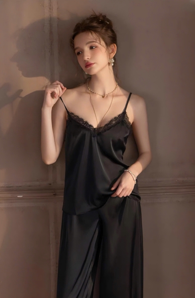 Bộ đồ ngủ 2 dây gợi quần dài Xena Set S2281 sang chảnh chất liệu satin cao cấp quyến rũ cho nữ Bralettehousevn