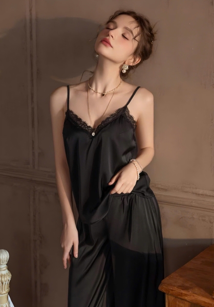 Bộ đồ ngủ 2 dây gợi quần dài Xena Set S2281 sang chảnh chất liệu satin cao cấp quyến rũ cho nữ Bralettehousevn