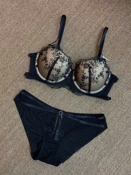 Bộ đồ lót nữ Theodora Set S2359 thêu hoa có gọng có mút nâng đỡ push - up tạo form ngực đẹp Bralettehousevn