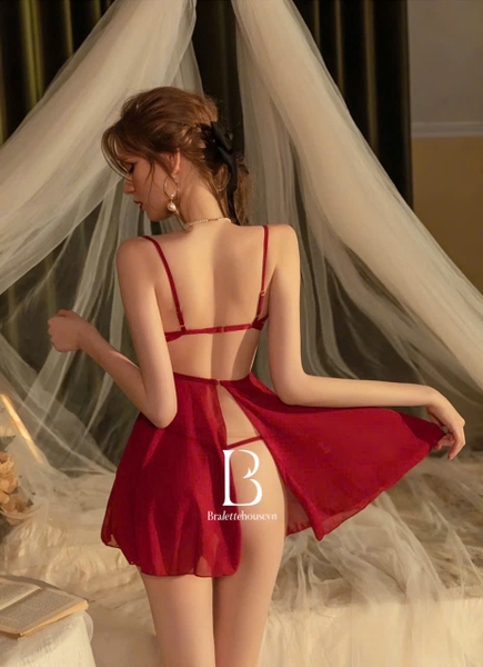 [𝗧𝗮̣̆𝗻𝗴 𝗸𝗲̀𝗺 𝗯𝗶̣𝘁 𝗺𝗮̆́𝘁🔥] S1822 CHALEE DRESS váy đầm ngủ nữ phối ren xuyên thấu gợi cảm sexy táo bạo Bralettehousevn