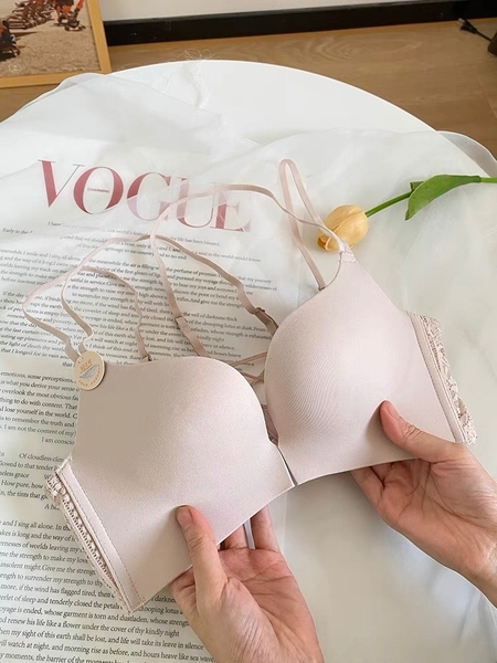 S1640 Áo lót nữ chất su không gọng có mút Bra su đan dây Bralettehousevn