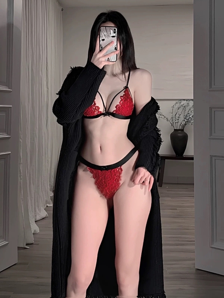 Set bralette nữ ren Flambo Set S1850 không gọng mút quần dây Bralettehousevn