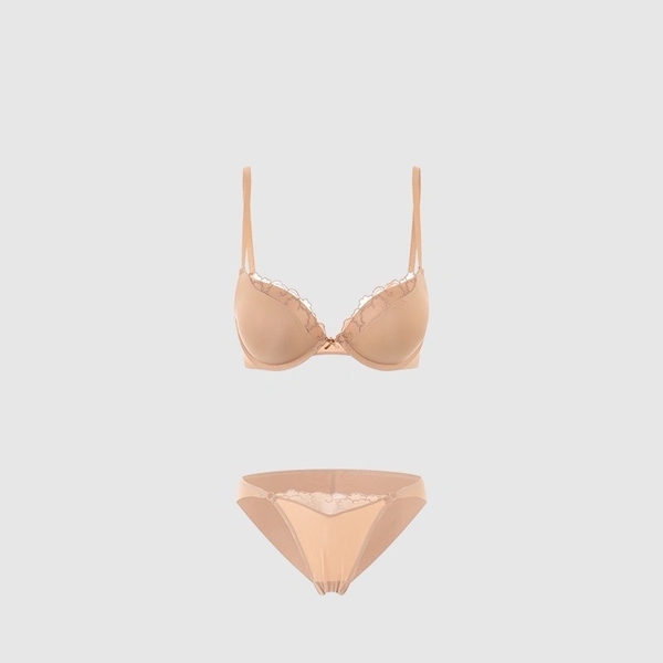 Bộ đồ lót nữ trơn Yoichi Set S1976 phối ren viền gợi cảm có gọng mút nâng ngực diện áo dài công sở Bralettehousevn