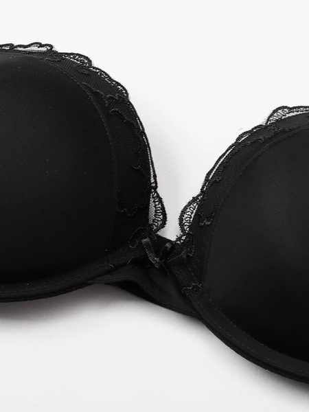 Bộ đồ lót nữ trơn Yoichi Set S1976 phối ren viền gợi cảm có gọng mút nâng ngực diện áo dài công sở Bralettehousevn