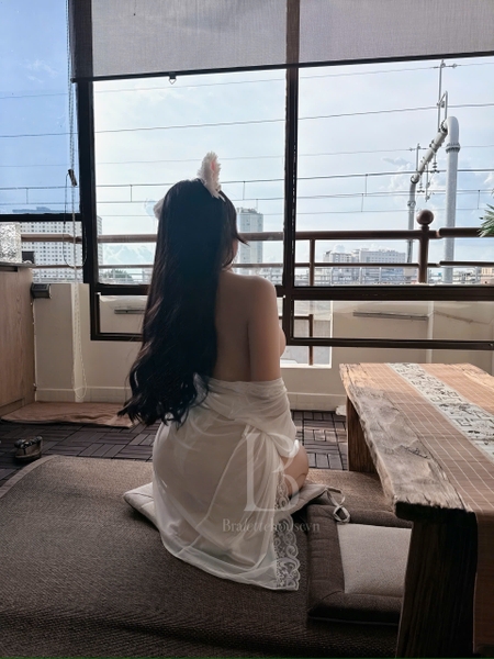 Bộ đồ ngủ Allure Set (choàng + bodysuit) S2581 chất voan xuyên thấu gợi cảm nữ tính Bralettehousevn