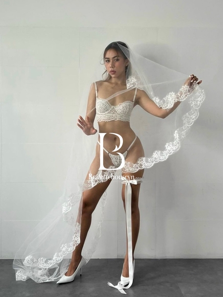 [TẶNG KÈM VÒNG ĐÙI] Set bralette áo lót nữ có gọng không mút Sharmaine Set S1127 Bralettehousevn