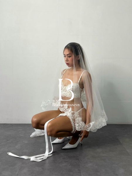 [TẶNG KÈM VÒNG ĐÙI] Set bralette áo lót nữ có gọng không mút Sharmaine Set S1127 Bralettehousevn