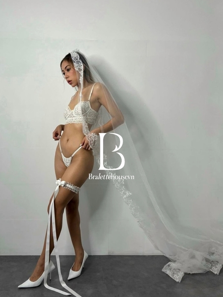 [TẶNG KÈM VÒNG ĐÙI] Set bralette áo lót nữ có gọng không mút Sharmaine Set S1127 Bralettehousevn