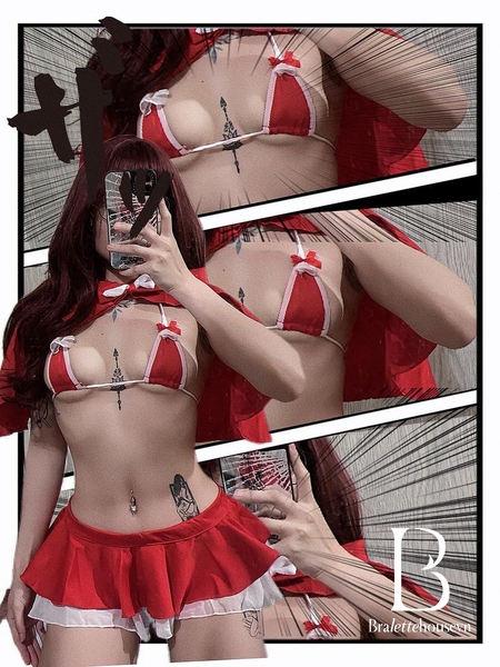 [Tặng choàng nón] Bộ đồ hoá trang Cô bé quàng khăn đổ kèm nón đủ phụ kiện S1913 Bralettehousevn