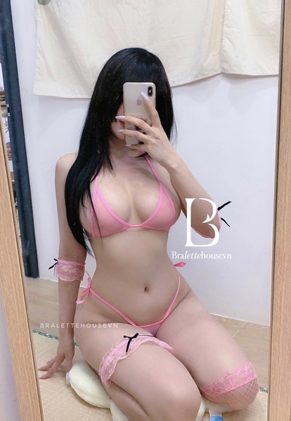 [Che tên - Hoả ] BỘ BRALETTE NỮ TRANSPARENT SET S1403 DÂY MẢNH XUYÊN THẤU KÈM QUẦN LỌT KHE DẠNG CỘT DÂY Bralettehousevn