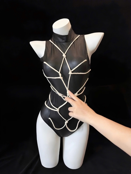 S2146 WITHOUT ME BODYSUIT Bộ đồ liền thân nữ phong cách đính dây táo bạo  Bralettehousevn