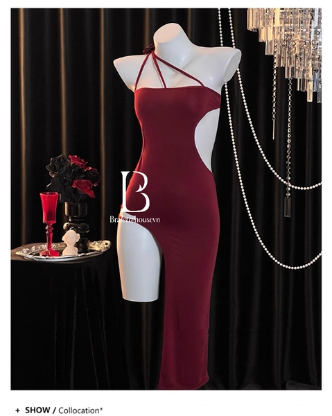 Bộ váy ôm kèm tất hoa hồng Lixi Set (kèm tất) siêu tôn dáng Bralettehousevn