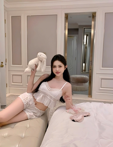 Bộ đồ ngủ 2 dây chất xô Niza Set S2279 tiểu thư cao cấp kèm quần short dáng bồng quyến rũ cho nữ Bralettehousevn